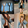w31-0221 Куртка женская комбинированная свободного кроя, 1 шт