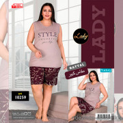 e1-10259 Lady Lingerie Комплект домашней одежды для полных дам: шорты и футболка, 2XL-4XL, cotton, 1 пачка (3 шт)