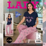 e1-12529 Lady Lingerie Комплект женской домашней одежды: штаны и футболка, M-XL, cotton, 1 пачка (3 шт)