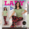 e1-us94 Lady Lingerie Комплект женской домашней одежды: штаны и футболка, M-XL, cotton, 1 пачка (3 шт)