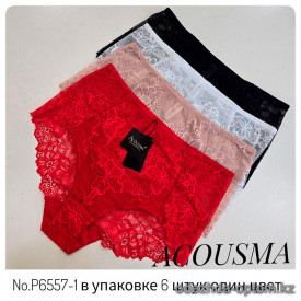 sk1-P6557-1 Acousma Трусики женские кружевные, большие размеры, XL-4XL, 1 пачка (6 шт)