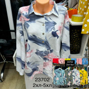 w7-23702 Рубашка женская с орнаментом, большие размеры, 1 шт