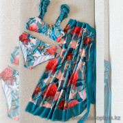 b15-380 Купальник женский раздельный в комплекте с юбкой, S-L, 1 пачка (3 шт)