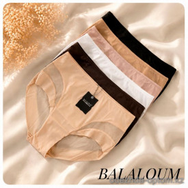b4-P9469 Balaloum Трусики женские на высокой посадке эластичные, M-2XL, 1 пачка (6 шт)