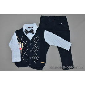 d4-4510 Детский костюм на мальчика: жилет, брюки, рубашка, бабочка, 1-5 лет, 1 пачка (4 шт)