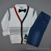 d4-5926 Комплект на мальчика: жилет, джинсы, рубашка, бабочка, 2-5 лет, 1 пачка (4 шт)