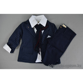 d4-2622 Детский костюм на мальчика с шарфом и рубашкой, 2-5 лет, 1 пачка (4 шт)
