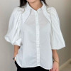w26-5338 Рубашка женская однотонная с длинными рукавами, стандарт, 1 шт