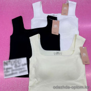 b6-020-5 Майка женская однотонная бесшовная, стандарт, 1 пачка (12 шт)