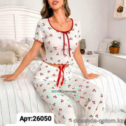 b6-26050 Комплект женской пижамы: кофта и штаны, S-XL, 1 пачка (4 шт)