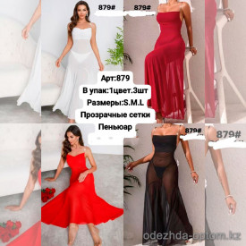 b6-879 Пеньюар женский прозрачный, S-L, 1 пачка (3 шт)