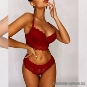 b13-21847 Комплект нижнего белья кружевной: бюстгальтер-бюстье и трусики, 1 пачка (3 шт)