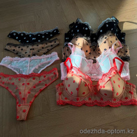 b16-5588 Комплект нижнего белья: бюстгальтер на тонком поролоне и трусики стринги, M-XL, 1 пачка (3 шт) b16-5588 Комплект нижнего белья: бюстгальтер на тонком поролоне и трусики стринги, M-XL, 1 пачка (3 шт)