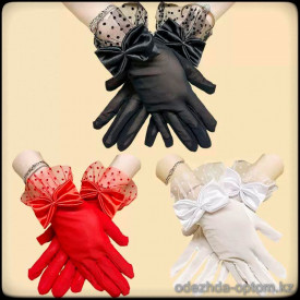 b5-1180-1 Перчатки женские с кружевной вставкой, 1 шт