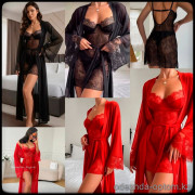 b5-2688 Пеньюар женский кружевной: халат и сорочка, S-L, 1 пачка (3 шт)