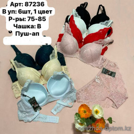 b6-87236 Biweier Бюстгальтер кружевной с пуш-ап, чашка B, 1 пачка (6 шт)