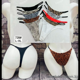 b5-728-1 Трусики женские стринги с принтом, L-XL, 1 пачка (20 шт)