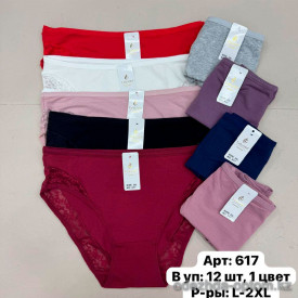 b6-617-1 Трусики женские однотонные, L-2XL, 1 пачка (12 шт)