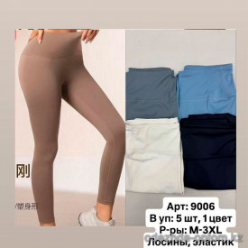 b6-9006-4 Лосины женские эластичные с широкой резинкой, M-3XL, 1 пачка (5 шт)