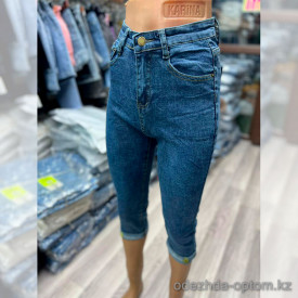 j3-0017-1 Бриджи женские джинсовые, ткань стрейч, 25-29, 1 пачка (5 шт)