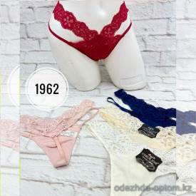 b5-1962 Coeur Joie Трусики женские кружевные стринги, S-L, 1 пачка (6 шт)