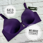 b5-90112 FNNISS Бюстгальтер гладкий без косточек с пуш-ап, чашка В, 1 пачка (3 шт)