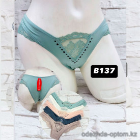 b5-b137 Трусики женские с кружевом, M-XL, 1 пачка (6 шт)