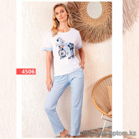 e1-4506 Комплект женской домашней одежды, S-XL, cotton, 1 пачка (4 шт)
