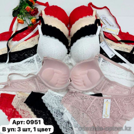 b6-0951 Miss Wicasa Комплект нижнего белья: бюстгальтер и трусики, чашка B, 1 пачка (3 шт)