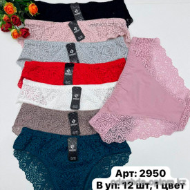 b6-2950 Anttifu Трусики женские однотонные, L-2XL, 1 пачка (12 шт)