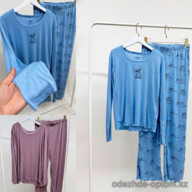 b15-1068 Комплект женской пижамы: кофта и штаны, большие размеры, 3XL-4XL, 1 пачка (2 шт)