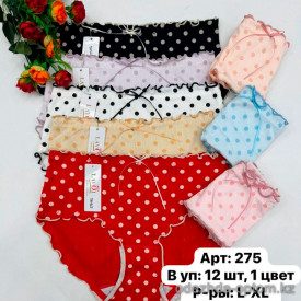 b6-275 Lavolle Трусики женские в горошек, L-XL, 1 пачка (12 шт)