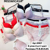 b6-0907 Miss Wicasa Комплект кружевного нижнего белья: бюстгальтер на среднем поролоне и трусики, чашка B, 1 пачка (3 шт)
