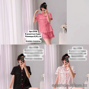 b6-2108-3 Комплект женской пижамы: рубашка с коротким рукавом и шорты, S-XL, 1 пачка (4 шт)