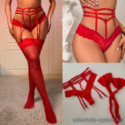 b13-1626 Эротический комплект: трусики и чулки, XS-L, 1 пачка (4 шт)