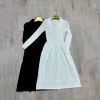 w41-0204 Платье женское однотонное с отложным воротником, стандарт, 1 шт
