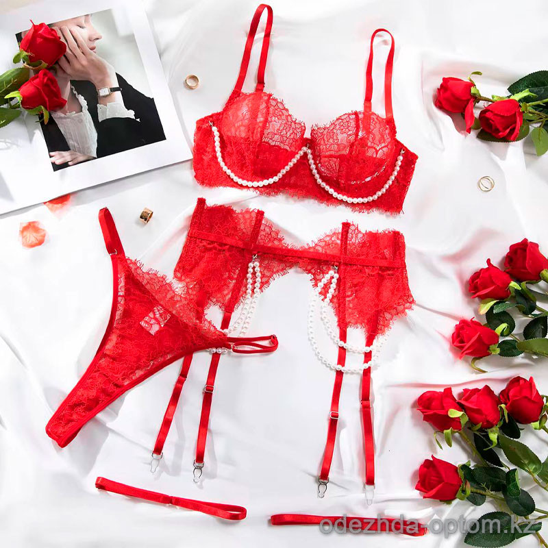 b13-1226 Комплект кружевного нижнего белья с жемчугом, S-L, 1 пачка (3 шт) b13-1226 Комплект кружевного нижнего белья с жемчугом, S-L, 1 пачка (3 шт)