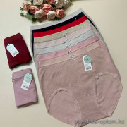 d7-534 Трусики женские однотонные высокие, стандарт (50-52), 1 пачка (10 шт)