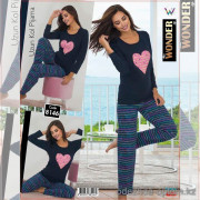 e1-8146 Miss WONDER Life Комплект женской домашней одежды двойка: кофта и штаны, S-XL, cotton, 1 пачка (4 шт)