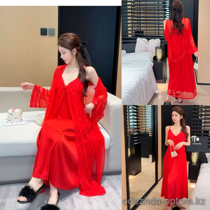 b15-2375 Сорочка женская шелковая в комплекте с халатом, M-XL, 1 пачка (3 шт) b15-2375 Сорочка женская шелковая в комплекте с халатом, M-XL, 1 пачка (3 шт)