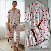 b15-3798 Комплект женской шелковой пижамы 3в1: рубашка, шорты и штаны, M-XL, 1 пачка (3 шт)