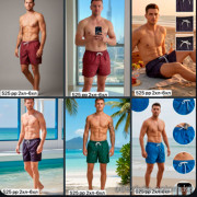 z4-525 Пляжные мужские шорты, большие размеры, 2XL-6XL, 1 пачка (5 шт)