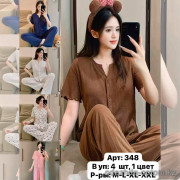 b6-348 Комплект женской одежды для сна: кофта и штаны, M-2XL, 1 пачка (4 шт)