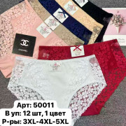 b6-50011 Lavolle Трусики женские кружевные, большие размеры, 3XL-5XL, 1 пачка (12 шт)