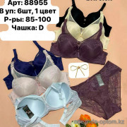 b6-88955 Biweier Комплект нижнего белья: бюстгальтер кружевной и трусики, чашка D, 1 пачка (6 шт)