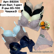 b6-89204 Biweier Комплект нижнего белья: бюстгальтер кружевной и трусики, чашка D, 1 пачка (6 шт)