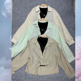 w25-2399 Рубашка женская в комплекте с топом, стандарт, 1 шт