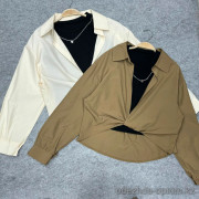 w25-3822-2 Рубашка женская в комплекте с майкой, стандарт, 1 шт