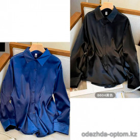 w38-8604 Рубашка женская однотонная с длинными рукавами, стандарт, 1 шт