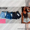 j4-6130 Шорты женские джинсовые с бахромой, S-XL, катон, 1 пачка (4 шт)